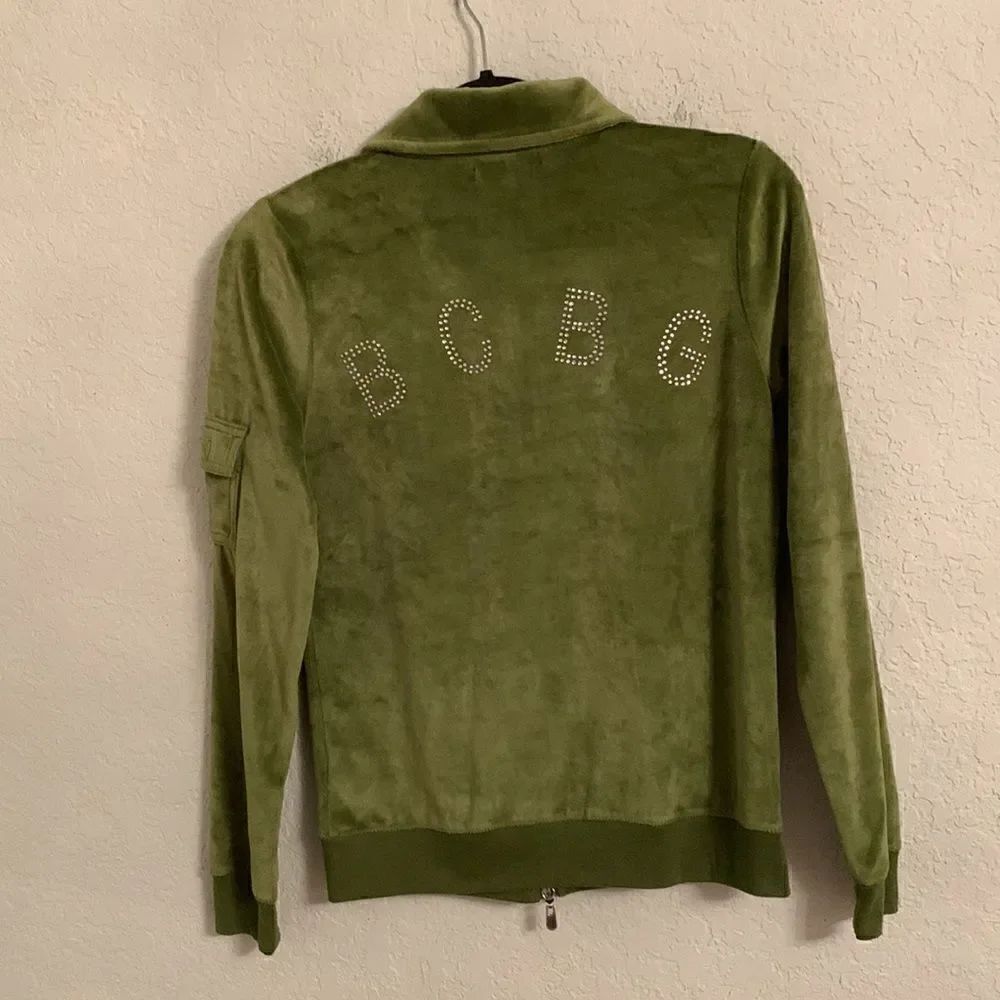 BCBG Maxazria Green Velour Suit Jacket Size M - Picture 2 of 16
